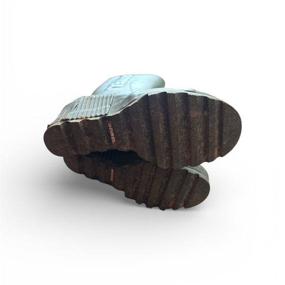 Sorel Joan Wedge Heel Rain Boots Army Green tall knee high wellies boot - Picture 4 of 5